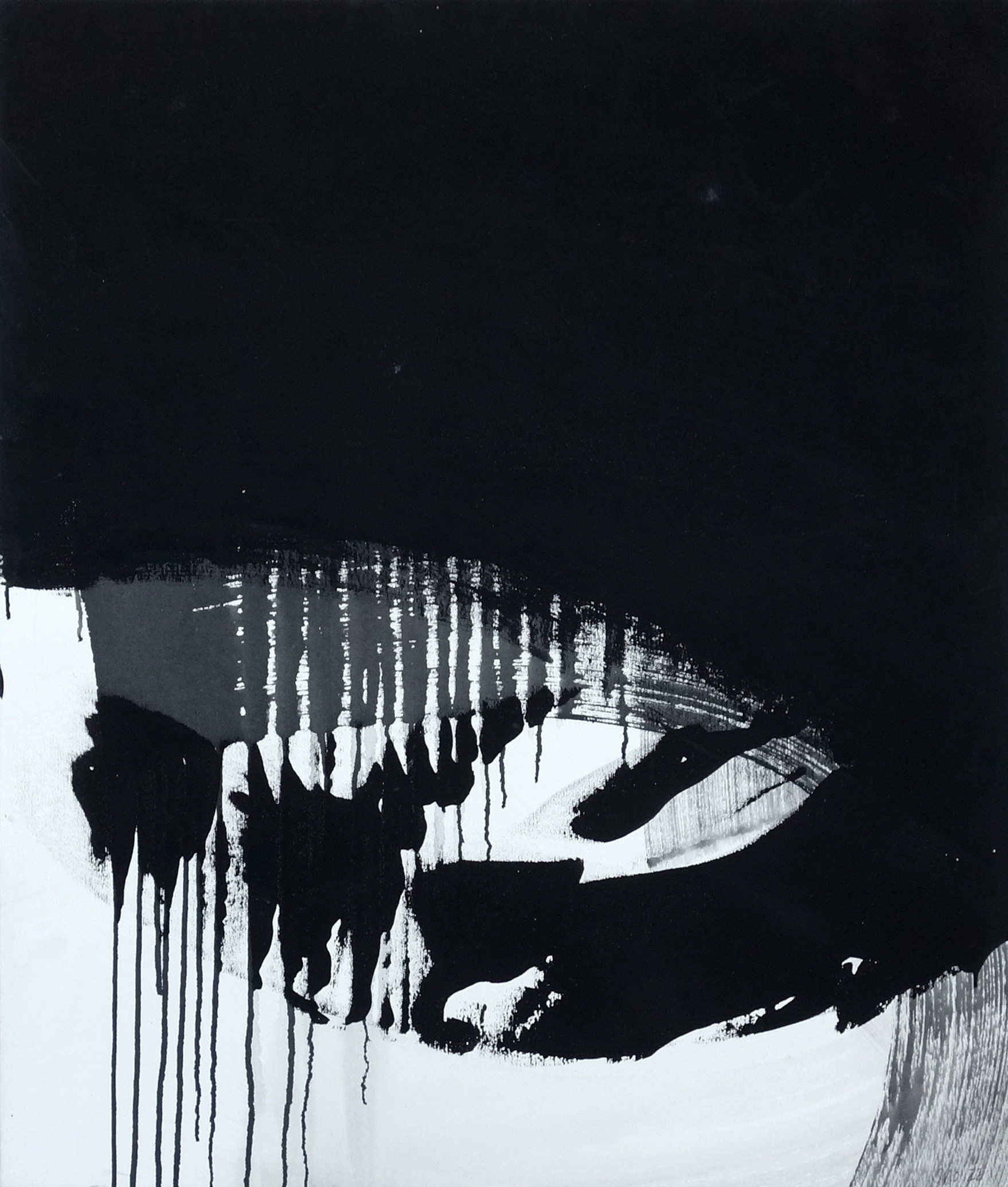 BLACK I | 2022 | Acryl + Tusche auf Leinen | 98 x 84 cm