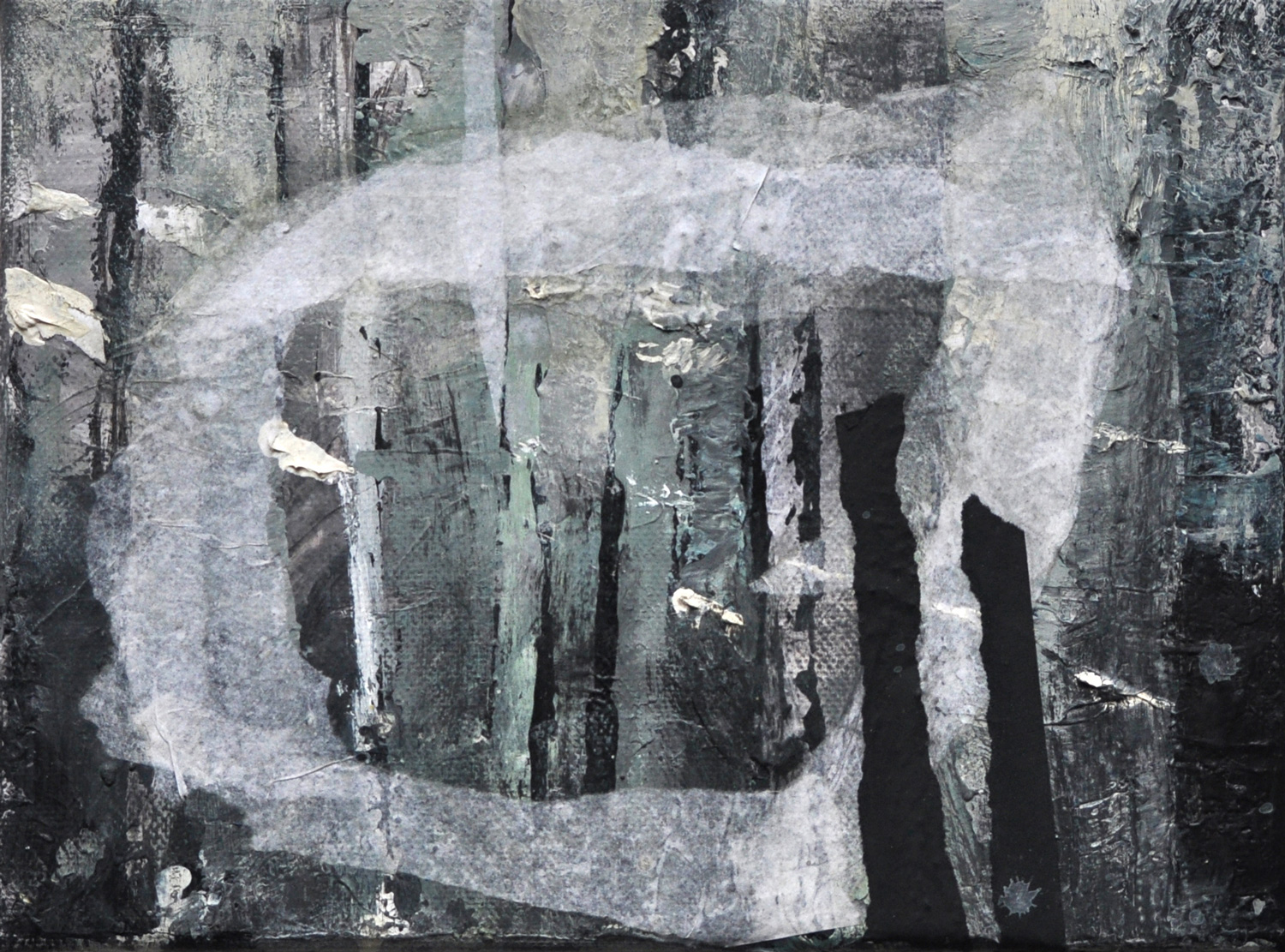 Kleiner Moorwald | 2013 | Collage / Acryl auf Leinwand | 21 x 27 cm